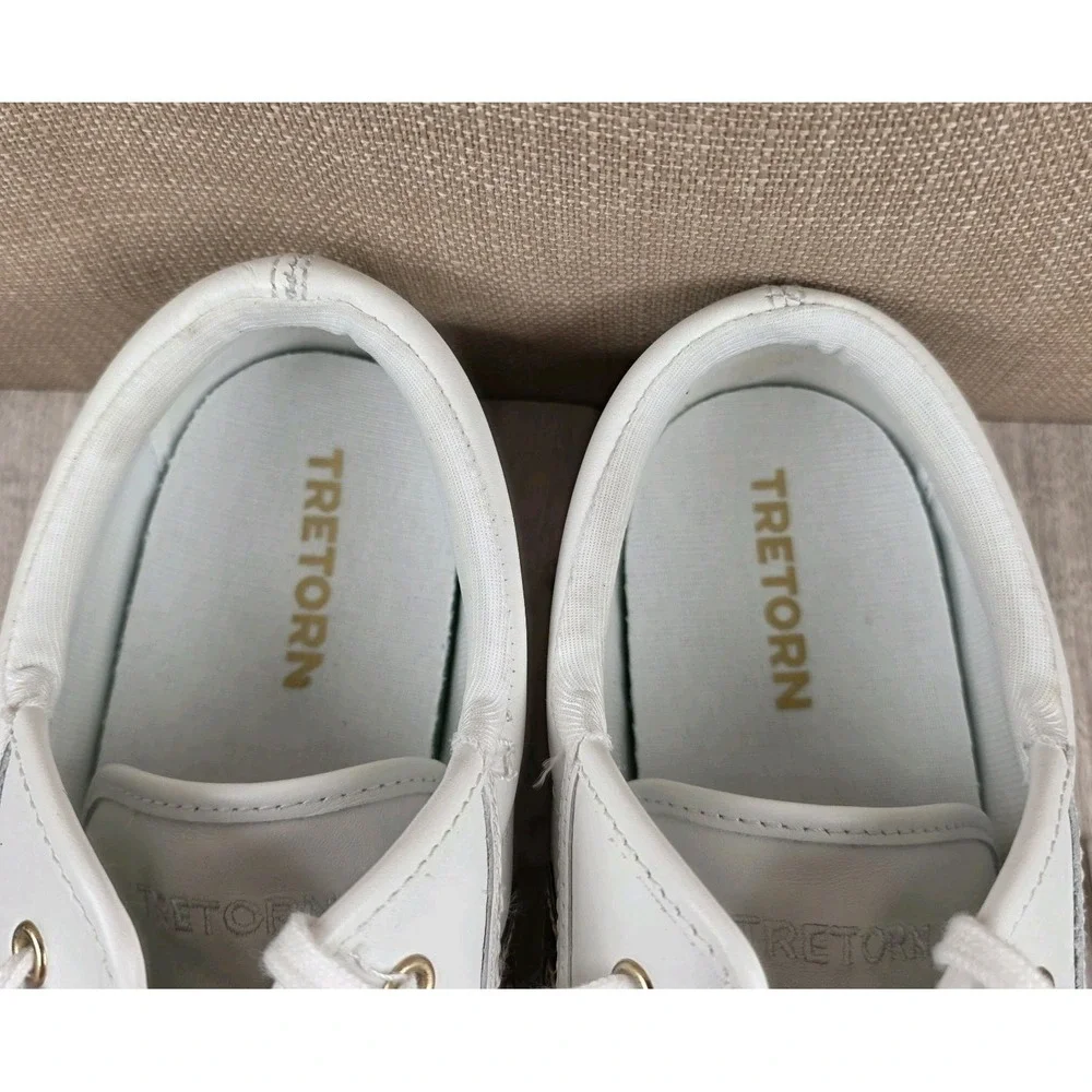 Tretorn Nylite 2 Plus Shoes Womens Sz 9.5M White Gold Casual Comfort Sneakers